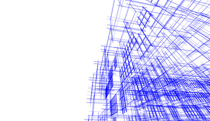 Modern architecture design 3d illustration 