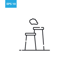 Carbon emission line icon Vector illustration