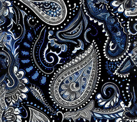 Blue Paisley Pattern for fabric