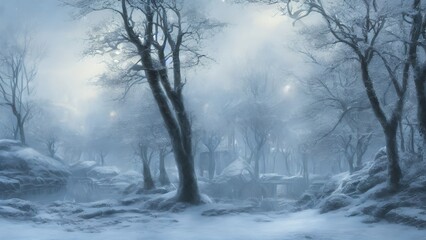 Fototapeta na wymiar A fairy-tale winter forest