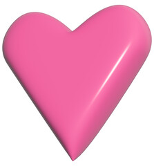 3d pink heart isometric