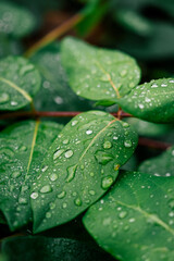 Raindrops On Leaves