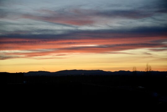 A landscape photo of sunset at Rocky Mountain House, AB, Canada