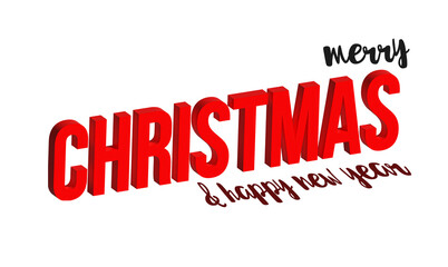 Merry christmas and happy new year text