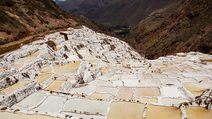 Valley containing Maras Salt Mines in Cusco Urubamba, Peru
