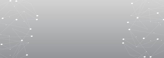 White network. Abstract connection on gray background. Network technology background with dots and lines for desktop. Ai background. Modern abstract concept. Line background, network technology vector