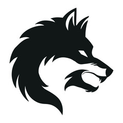 Obraz premium Black head wolf logo. Vector illustration