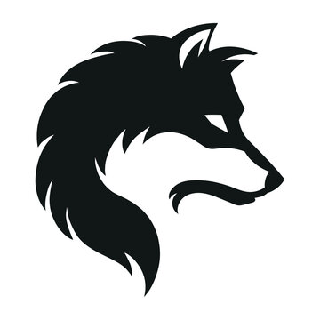 Black head wolf logo. Vector illustration