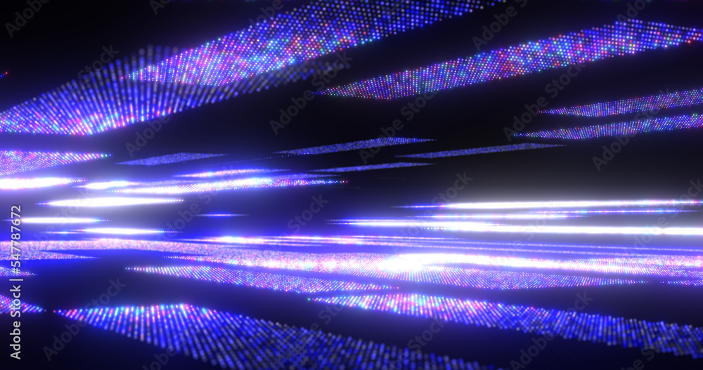 Aufkleber abstract background blue from futuristic hi-tech rectangles of pixel particles flying with glow effe