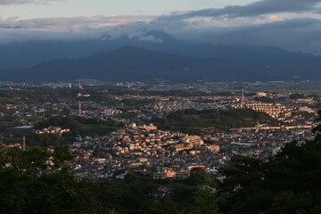 A glimmering spectacle in the silhouette of the sunrise morning glow. Natural background material.
