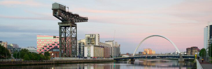 Clydeport Crane at Finnieston next to the Clyde Arc bridge in Glasgow