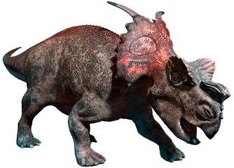 Achelousaurus from the Cretaceous era 3D illustration	