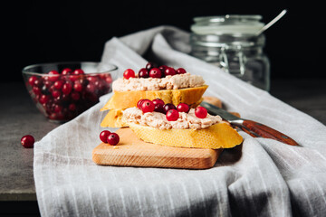 Liver pate with cranberries.