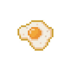 Obraz premium Fried egg icon, pixel art food