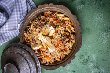 Traditional delicacies, Uzbek pilaf (Turkish name; Ozbek pilavi)