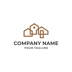 Minimalist House Line Art Logo Design