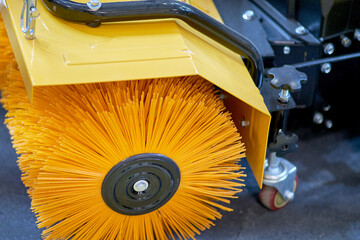 Brush machines for cleaning streets and washing sidewalks on city streets