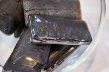 Samples of products of the metallurgical industry. Blanks made by a metallurgical enterprise for further processing