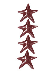 Chocolate stars. Isolated watercolor illustrations for festive Christmas decor