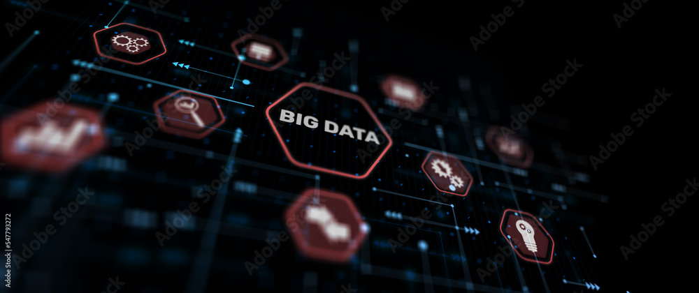 Poster big data abstract world and globe icon. big data symbol and modern interface