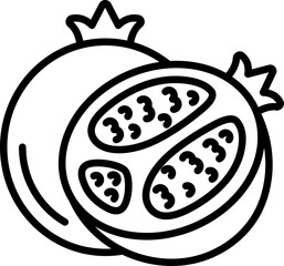 Pomegranate with half cut