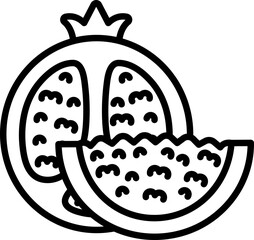 Pomegranate with sliced cut