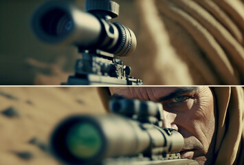 Fototapeta na wymiar close up of a sniper