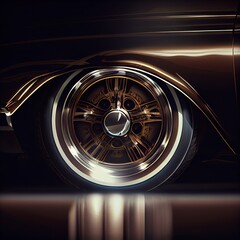 Abstract car wheel, photorealistic ai generated illustration