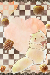 キュートなバレンタインメッセージカード
(猫&チョコレート)