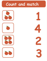 Count and match the food we eat. math for kids
