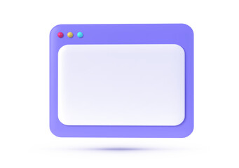 Flat 3D http for site design. 3d website template. Web page template. Computer interface. 3d render. Vector illustration