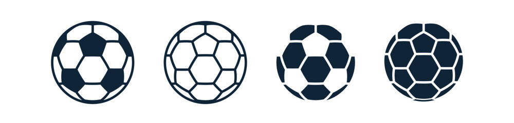 Soccer ball icon. Football game ball icons - obrazy, fototapety, plakaty