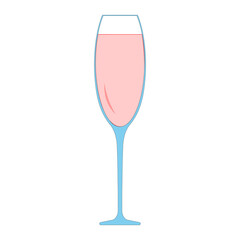 Simple illustration of a glass of champagne for Christmas holiday