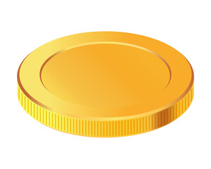 Golden money. Rotating gold coin.