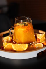 Sea ​​buckthorn tea with lemon