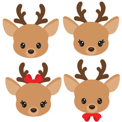 set of funny reindeer © primus44