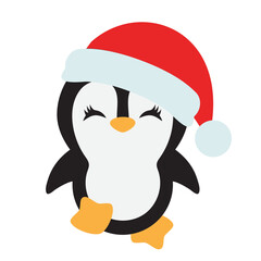 penguin with christmas hat