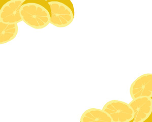 orange and lemon slices on empty background