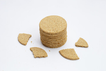 Oatcakes on a white background.