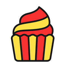 Icon Flat color Party, birthday, celebration, gift, congratulation, happy and much more. editable file, Line icon style
