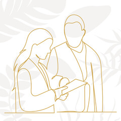 people communicate continuous line drawing, vector, sketch