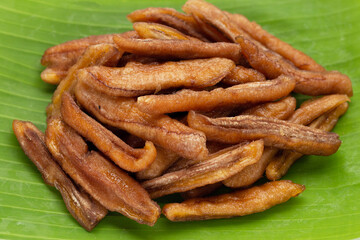 Sun dried banana. Fruit snack