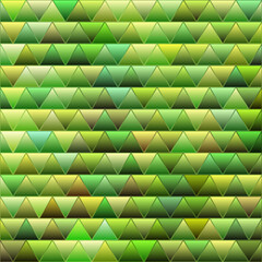 abstract vector stained-glass triangle mosaic background - green and yellow