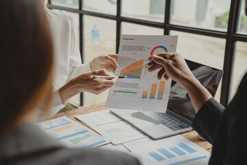 Close up.business colleagues discussing new opportunities, plan refers to a set of agreements that guide a closely.