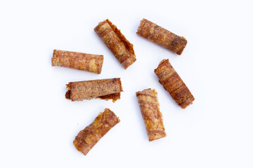 Sun dried banana roll snacks