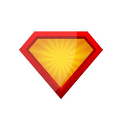 Superhero logo in pop style isolated on white background. Vector template for your design. Vector illustration.