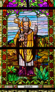 Saint Augustin stain glass
