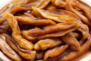 Sun dried banana. Fruit snack