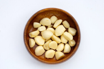 Fresh garlic on white background