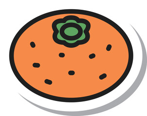 ミニステッカー単品アイコン みかん